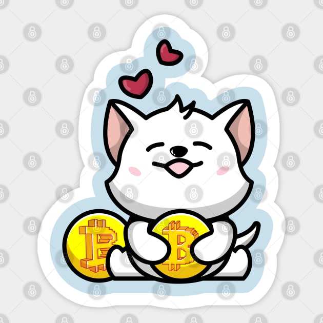 cute huging bitcoin Sticker by fflat hds